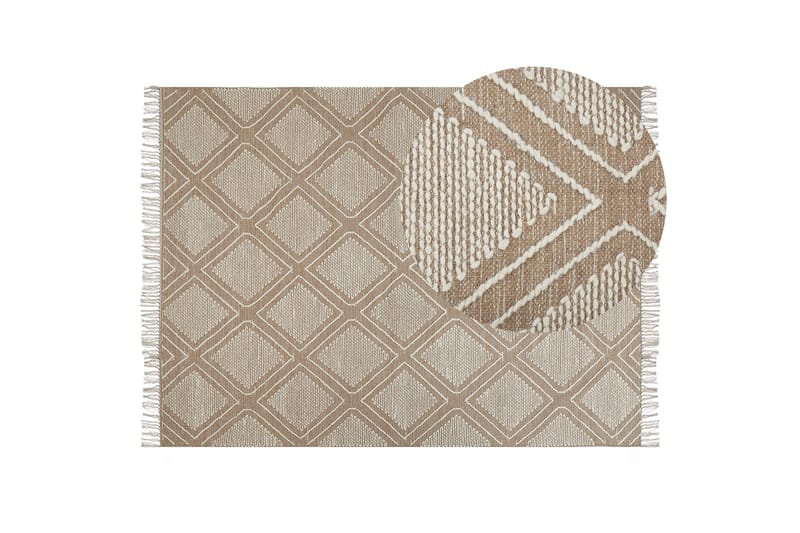 Kacem Bomullsmatta 160x230 cm Beige - Textilier & mattor - Mattor - Modern matta - Bomullsmattor