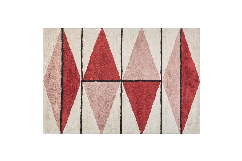 Purnia Ryamatta 160x230 cm Röd - Små mattor - Ryamattor - Stora mattor - Handvävda mattor - Barnmattor