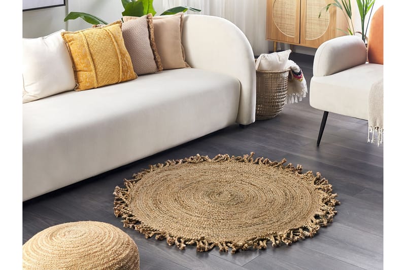 Zonguldak Ryamatta 120 cm Rund Beige - Ryamattor