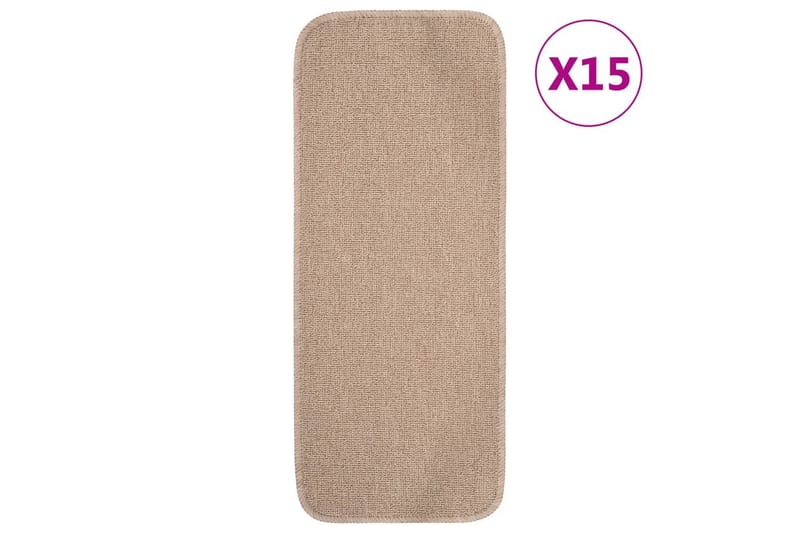 Trappstegmattor 15 st 60x25 cm beige halkfri - Beige - Textilier & mattor - Mattor - Specialmatta - Trappstegsmattor