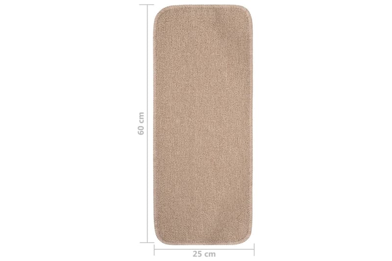 Trappstegmattor 15 st 60x25 cm beige halkfri - Beige - Textilier & mattor - Mattor - Specialmatta - Trappstegsmattor