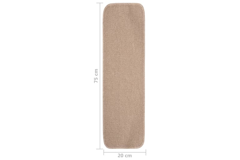 Trappstegmattor 15 st 75x20 cm beige halkfri - Beige - Textilier & mattor - Mattor - Specialmatta - Trappstegsmattor