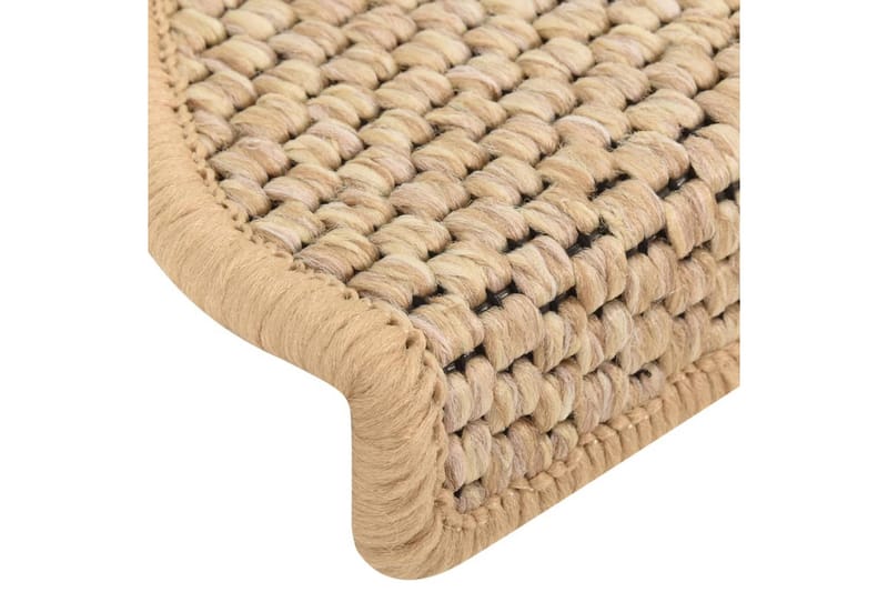 Trappstegsmattor självhäftande sisal 15 st 65x25 cm ljusbeig - Beige - Textilier & mattor - Mattor - Specialmatta - Trappstegsmattor