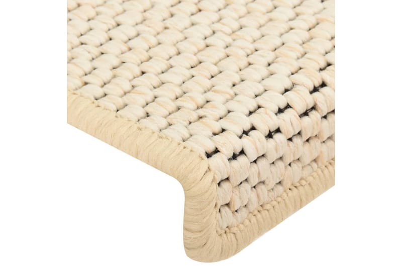 Trappstegsmattor självhäftande sisal 15 st 65x25 cm naturvit - Vit - Textilier & mattor - Mattor - Specialmatta - Trappstegsmattor