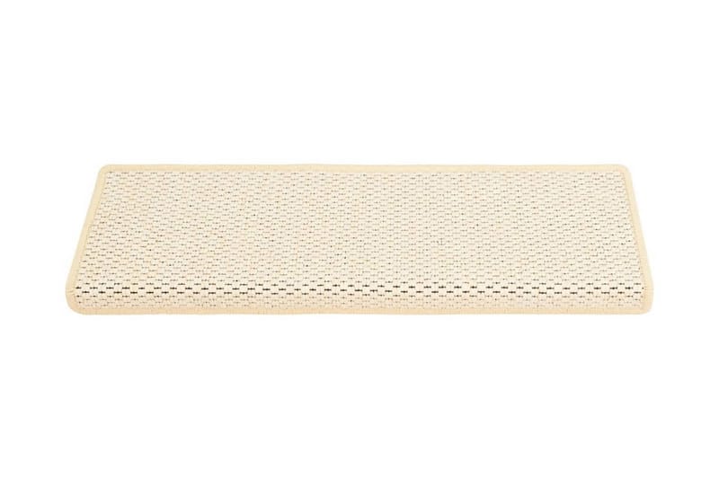 Trappstegsmattor självhäftande sisal 15 st 65x25 cm naturvit - Vit - Textilier & mattor - Mattor - Specialmatta - Trappstegsmattor