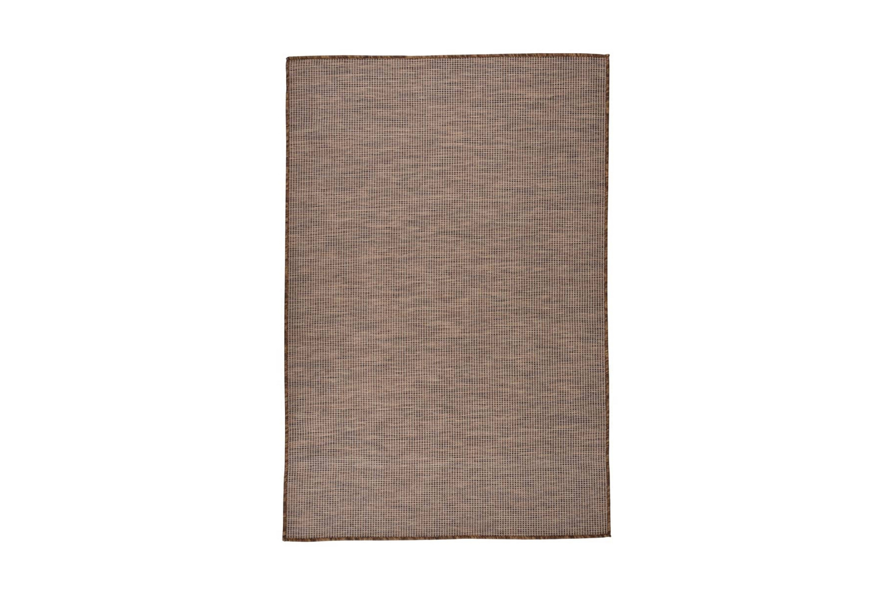 Utomhusmatta plattvävd 120×170 cm brun – Brun