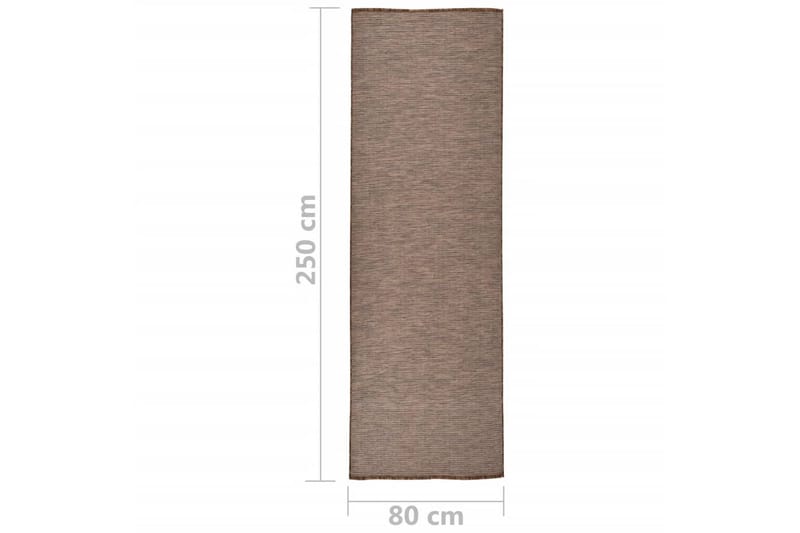 Utomhusmatta plattvävd 80x250 cm brun - Brun - Textilier & mattor - Mattor - Utomhusmattor