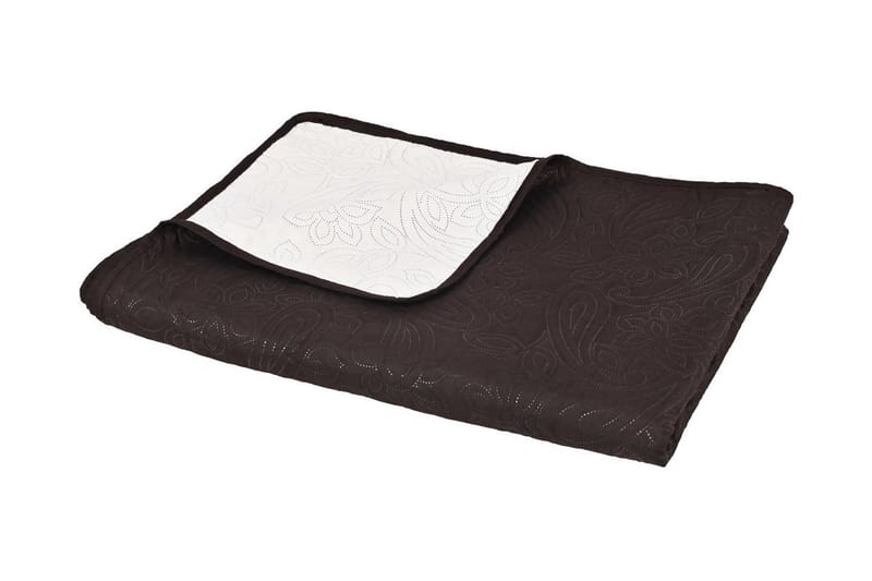 Ã–verkast dubbelsidigt 230x260 cm gräddvit och brun - Sängkläder - Överkast - Överkast enkelsäng