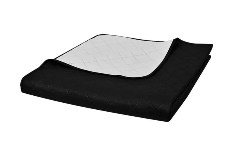 Dubbelsidigt vadderat överkast svart/vit 170x210 cm - Sängkläder - Överkast - Överkast enkelsäng