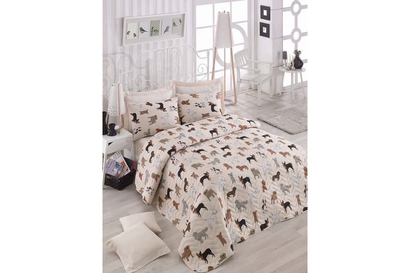 EPONJ HOME Överkast Dubbelt 200x220 Quilt+2 Örngott Creme - Textilier & mattor - Sängkläder - Överkast