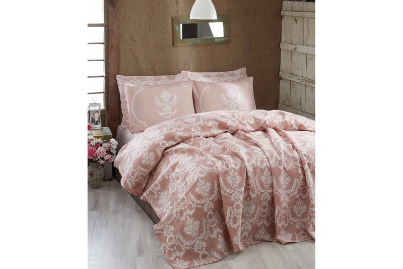 EPONJ HOME Överkast Enkelt 160x235 Rosa/Vit - Överkast - Sängkläder - Överkast dubbelsäng