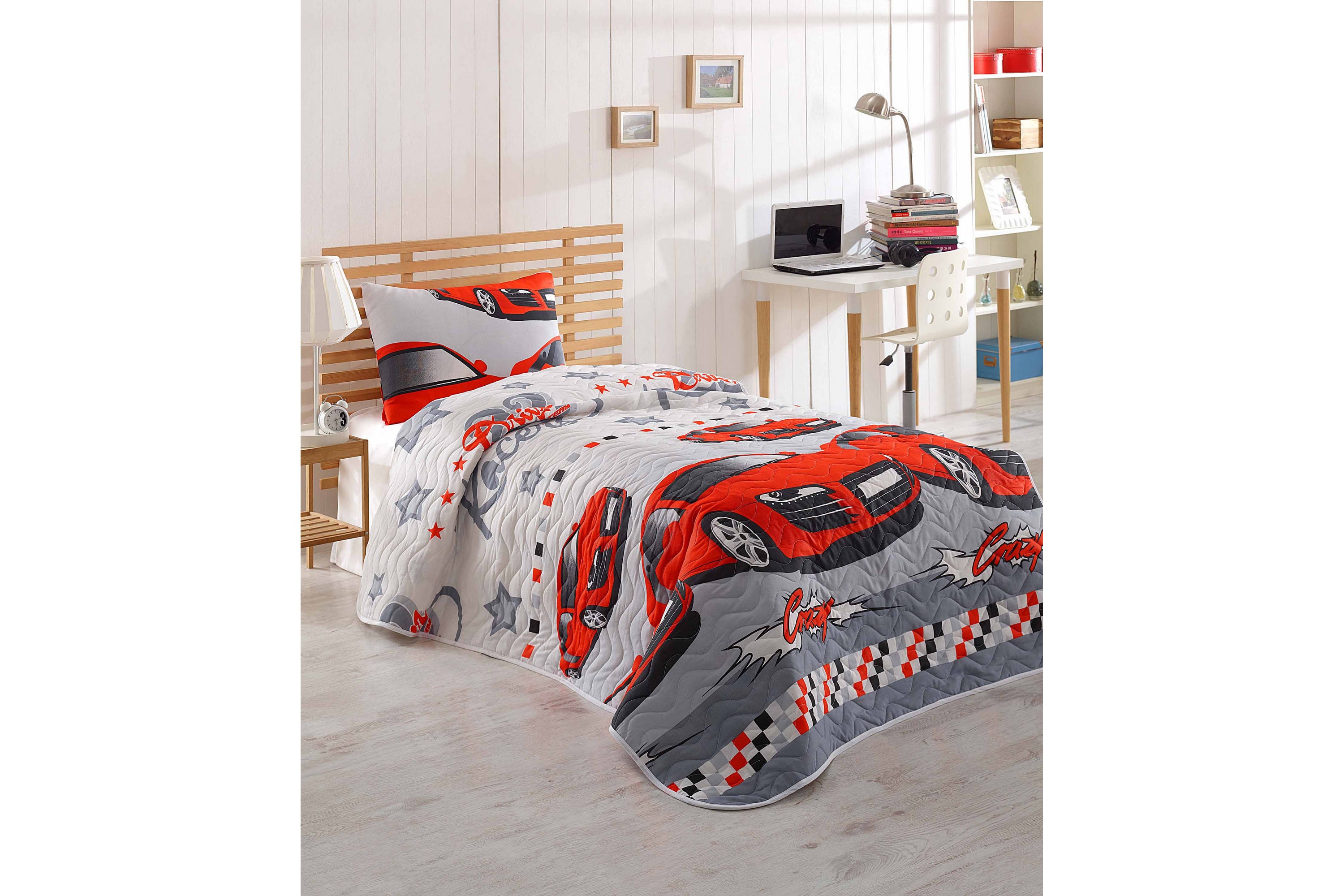 EPONJ HOME Överkast Enkelt 160×220 Quilt+Örngott Röd/Grå –