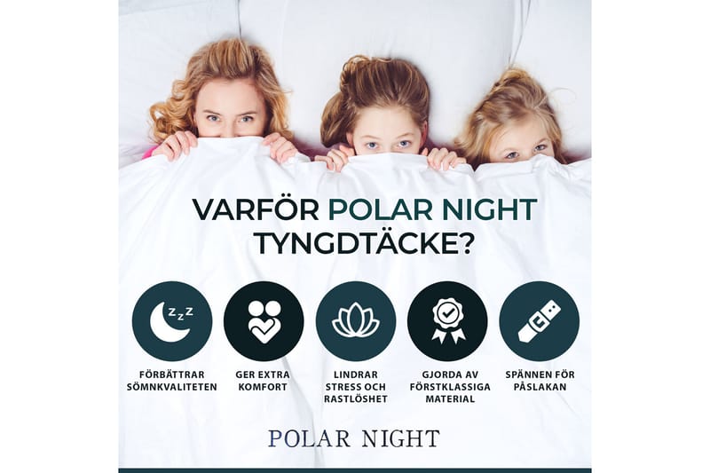 Polar Night Tyngdtäcke 7 kg 135x200 cm - Grå - Textilier & mattor - Sängkläder - Täcke - Tyngdtäcke