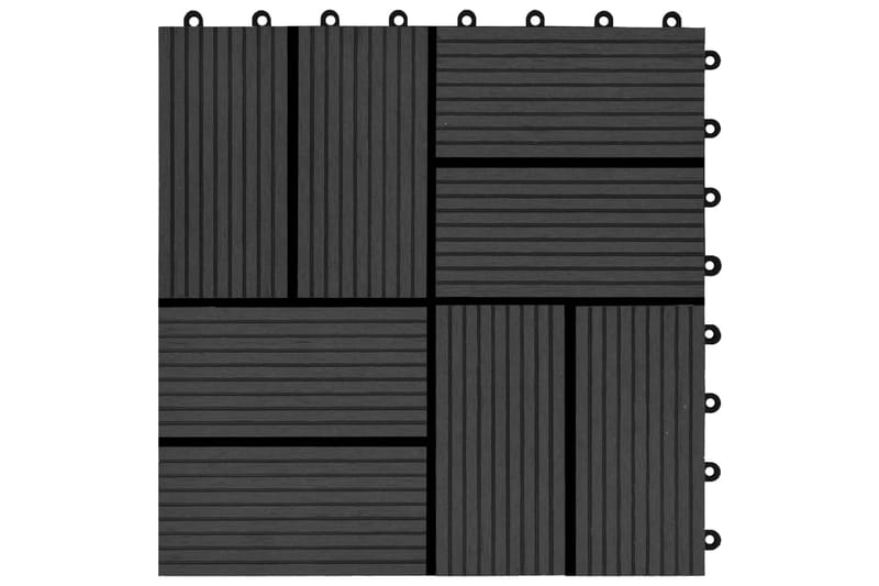 Trall 11 st WPC 30x30 cm 1 kvm svart - Svart - Utemöbler - Balkong - Balkonggolv - Trall balkong