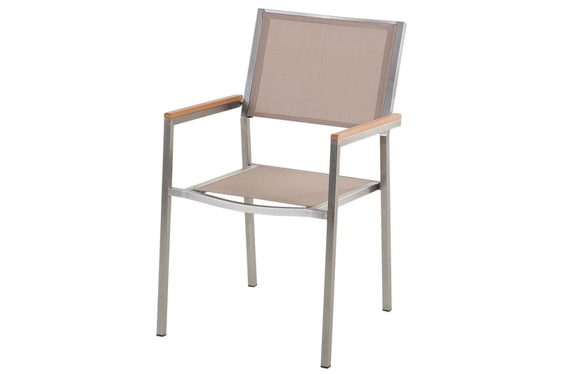 BACOLI Karmstol 4 st Beige/Silver - Utemöbler - Balkong - Balkongmöbler - Balkongstolar