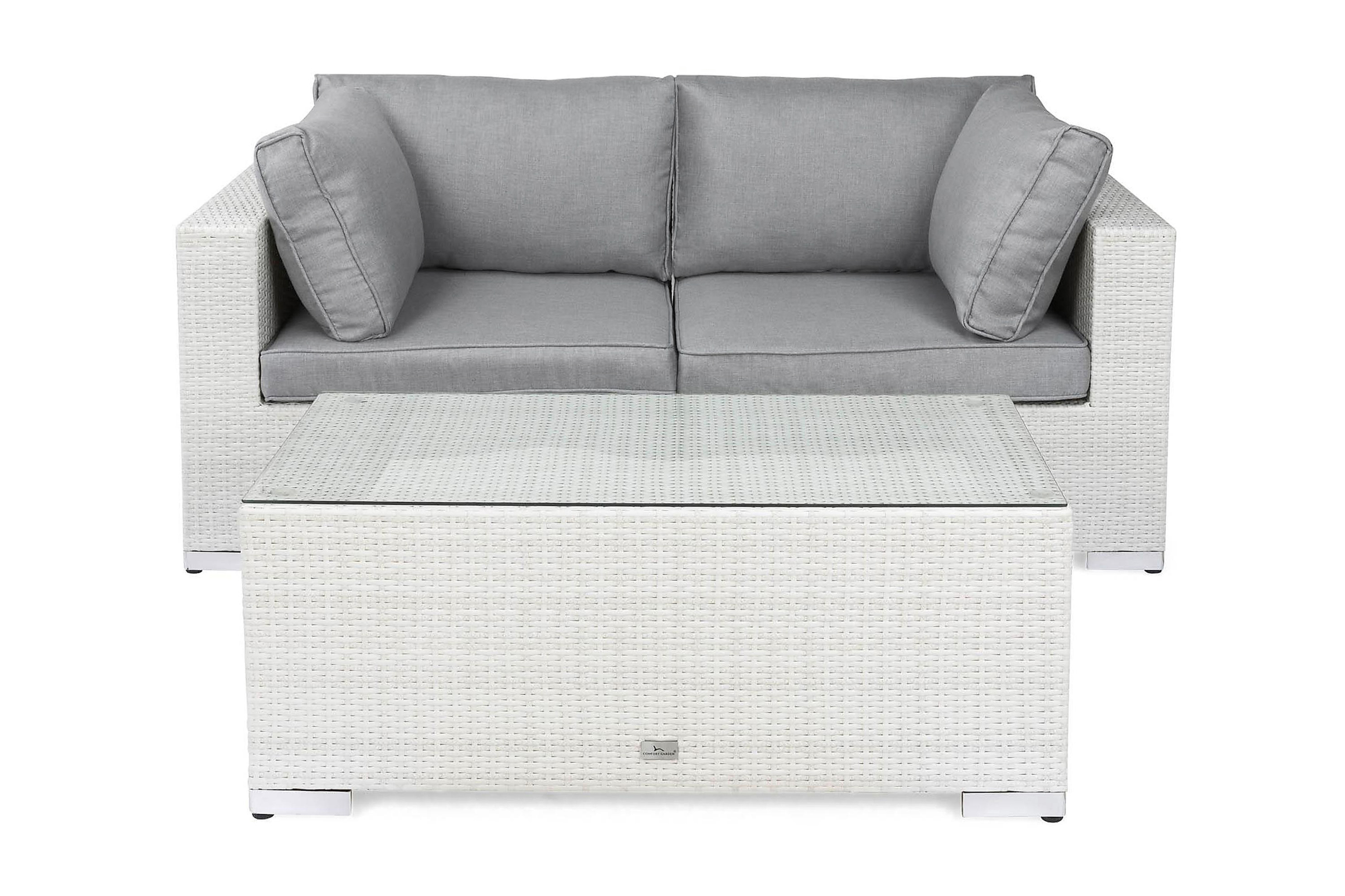 BAHAMAS Loungesoffa 2-sits + Bord Vit –