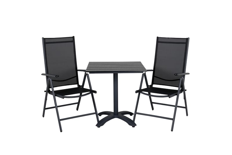 COLORADO Caféset 70 cm + 2 Break Positionsstolar Svart - Venture Home - Utemöbler - Balkong - Balkongmöbler - Balkonggrupper