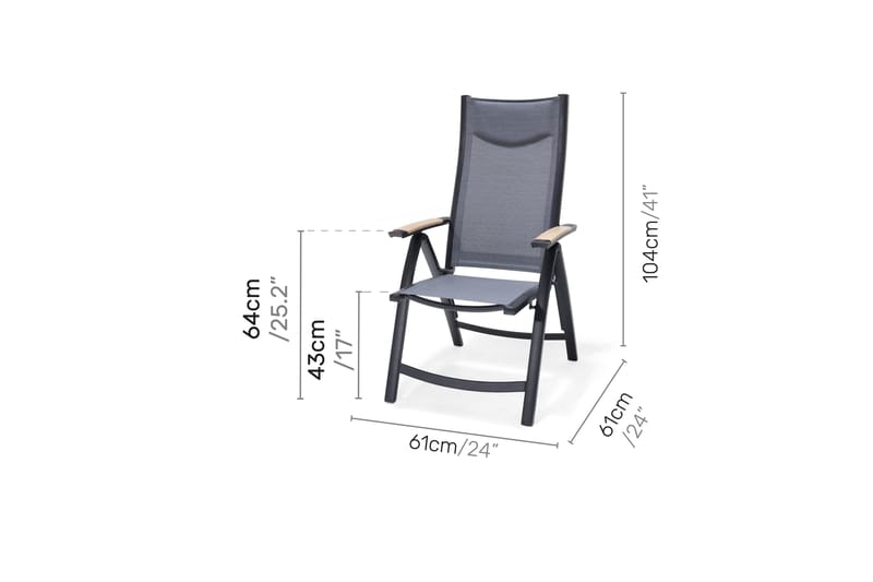 PANAMA Caféset 50x50 cm + 2 Stolar Svart - Lifestyle Garden - Utemöbler - Balkong - Balkongmöbler - Balkonggrupper