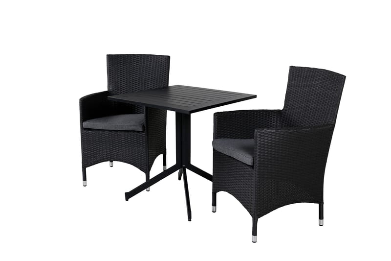 WAY Caféset 70 cm + 2 Malin Karmstolar Svart - Venture Home - Utemöbler - Utegrupp - Caféset