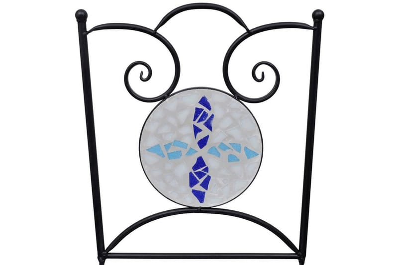Hopfällbara caféstolar 2 st keramik blå och vit - Flerfärgad - Utemöbler - Balkong - Balkongmöbler - Balkongstolar