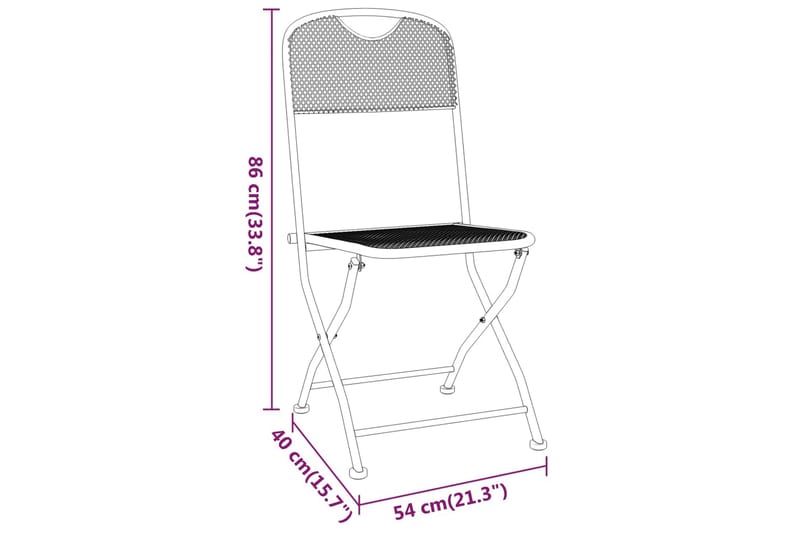 Hopfällbara trädgårdsstolar 4 st sträckmetall antracit - Antracit - Utemöbler - Balkong - Balkongmöbler - Balkongstolar