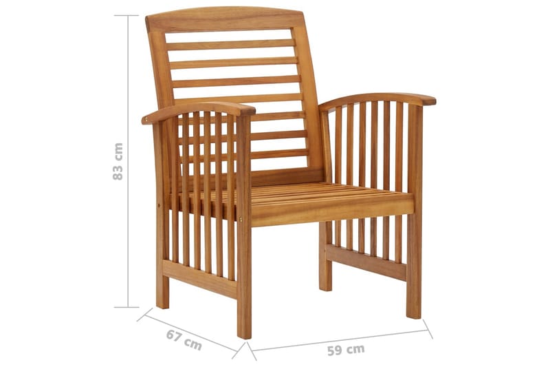 Trädgårdsstolar 2 st massivt akaciaträ - Brun - Utemöbler - Balkong - Balkongmöbler - Balkongstolar