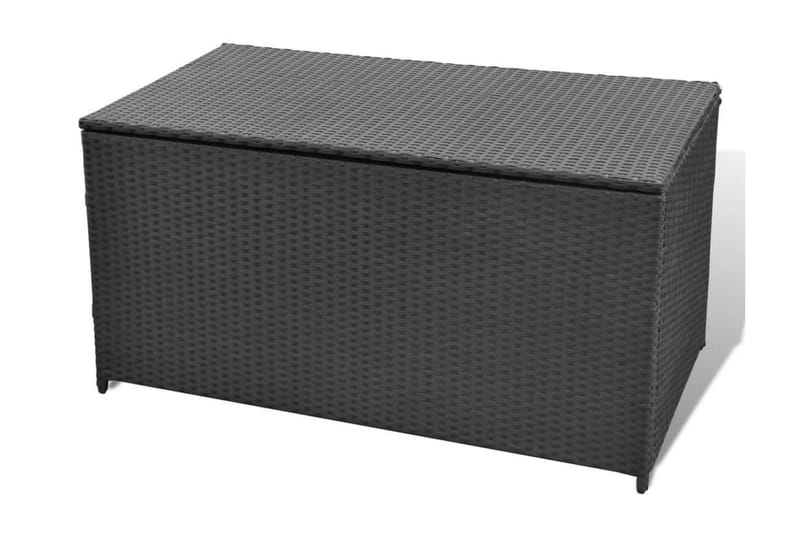 Dynbox 120x50x60 cm konstrotting svart - Svart - Utemöbler - Dynförvaring & möbelskydd - Dynboxar & dynlådor