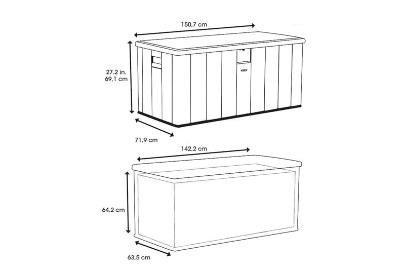 GOP LIFETIME Deckbox Harmony Ljusgrå 570 L - Utemöbler - Dynförvaring & möbelskydd - Dynboxar & dynlådor