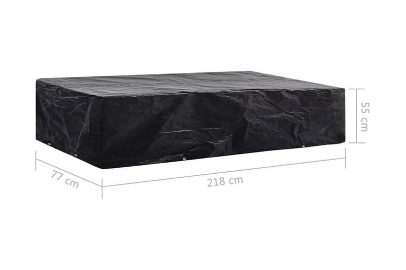 Ã–verdrag för solsängar 8 öljetter 218x77x55 cm - Svart - Utemöbler - Dynförvaring & möbelskydd - Överdrag utemöbler