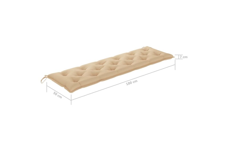 Bänkdyna för trädgården beige 180x50x7 cm tyg - Beige - Utemöbler - Dynor - Soffdynor & bänkdynor utemöbler