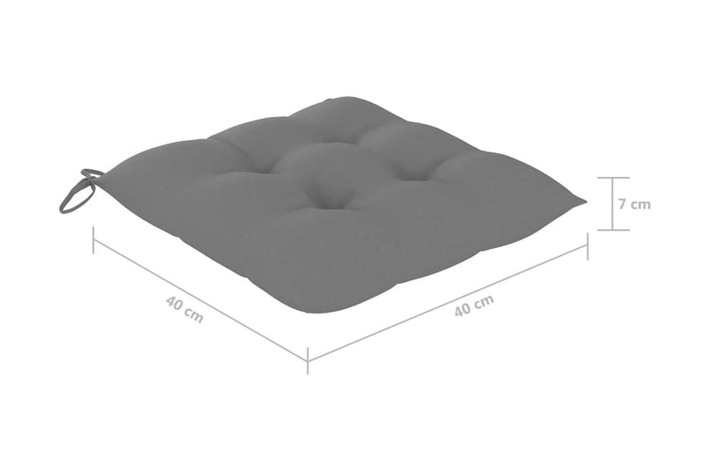 Stolsdynor 4 st grå 40x40x7 cm tyg - Grå - Utemöbler - Dynor - Ryggdynor & sittdynor utemöbler