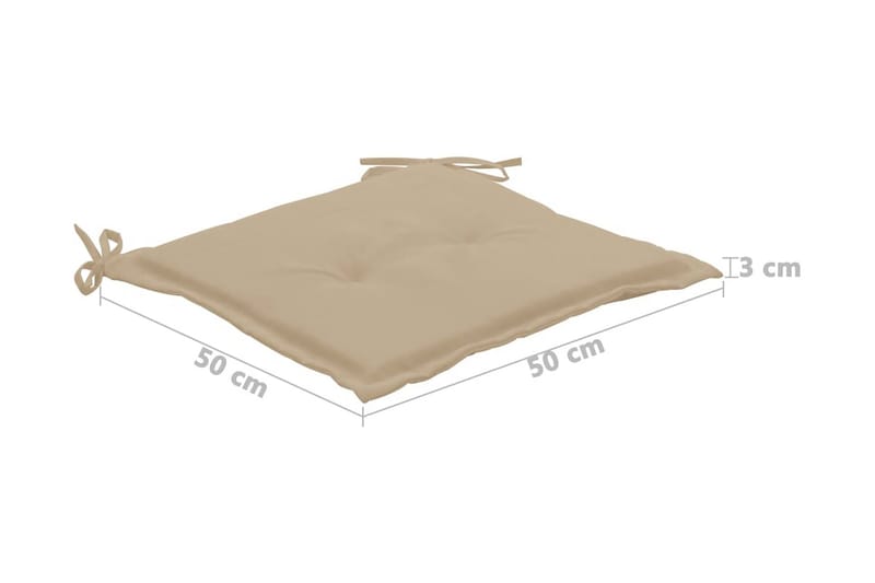 Stolsdynor för trädgården 2 st beige 50x50x3 cm - Beige - Utemöbler - Dynor - Ryggdynor & sittdynor utemöbler