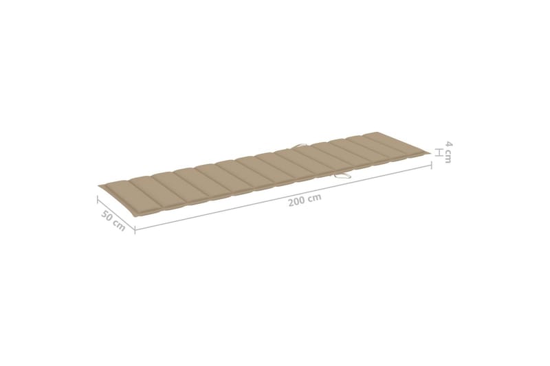 Solsängsdyna beige 200x50x3 cm tyg - Beige - Utemöbler - Dynor - Solsängsdynor