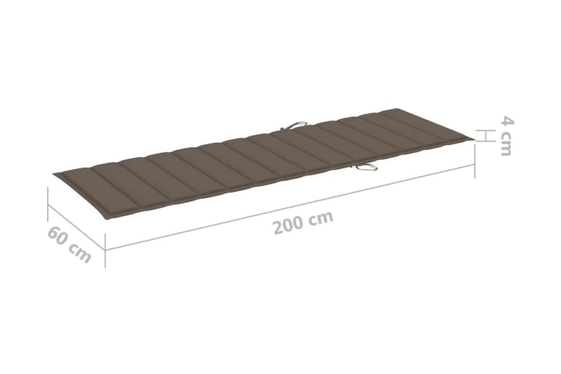 Solsängsdyna taupe 200x60x3 cm tyg - Brun - Utemöbler - Dynor - Solsängsdynor