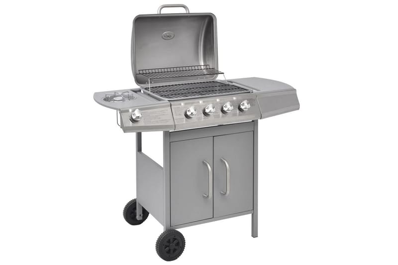 Gasolgrill 4+1 kokzoner silver - Silver - Utemöbler - Grillar & matlagning utomhus - Gasolgrill