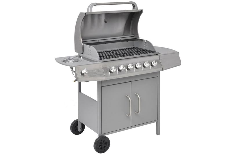 Gasolgrill 6+1 kokzoner silver - Silver - Utemöbler - Grillar & matlagning utomhus - Gasolgrill