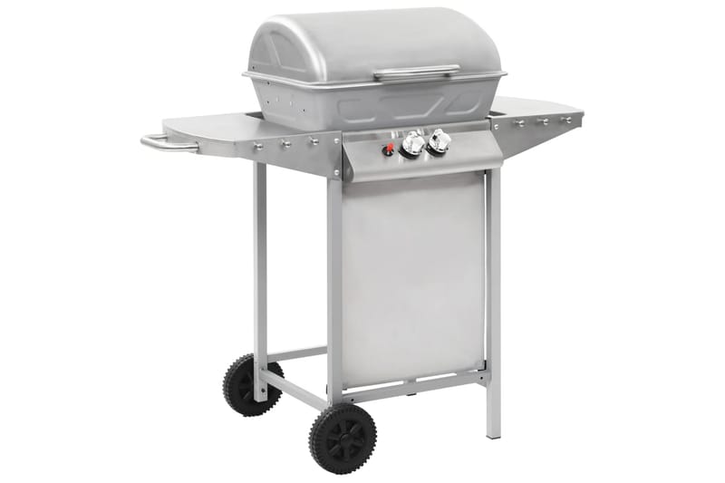 Gasolgrill med 2 grillzoner rostfritt stål silver - Silver - Utemöbler - Grillar & matlagning utomhus - Gasolgrill