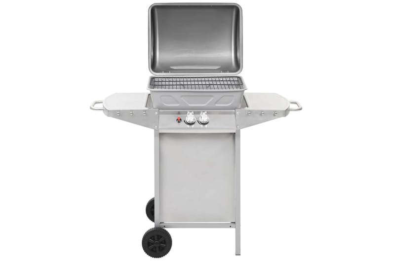 Gasolgrill med 2 grillzoner rostfritt stål silver - Silver - Utemöbler - Grillar & matlagning utomhus - Gasolgrill