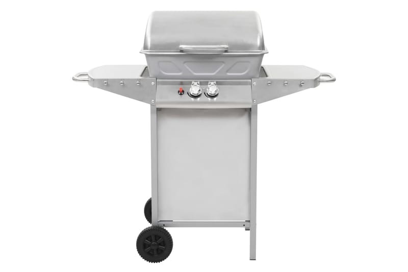 Gasolgrill med 2 grillzoner rostfritt stål silver - Silver - Utemöbler - Grillar & matlagning utomhus - Gasolgrill