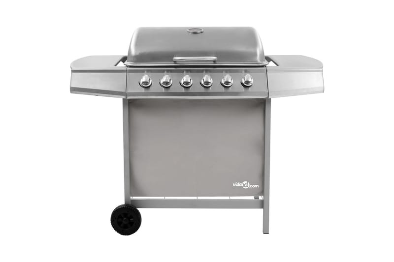 Gasolgrill med 6 brännare silver - Silver - Utemöbler - Grillar & matlagning utomhus - Gasolgrill