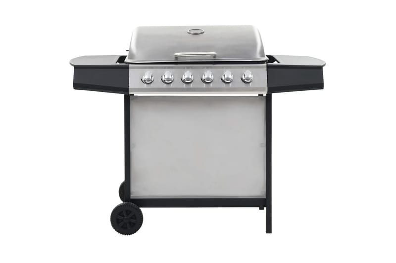 Gasolgrill med 6 grillzoner rostfritt stål silver - Silver - Utemöbler - Grillar & matlagning utomhus - Gasolgrill