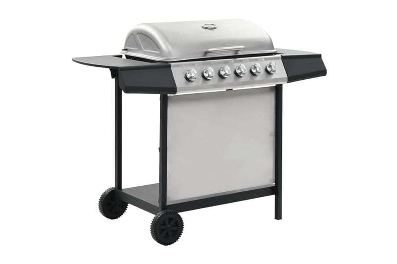 Gasolgrill med 6 grillzoner rostfritt stål silver - Silver - Utemöbler - Grillar & matlagning utomhus - Gasolgrill