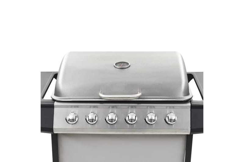 Gasolgrill med 6 grillzoner rostfritt stål silver - Silver - Utemöbler - Grillar & matlagning utomhus - Gasolgrill