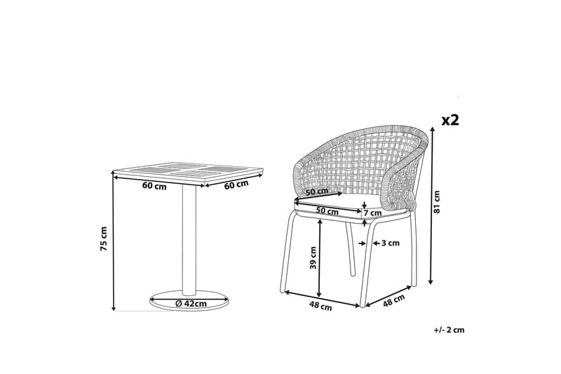 Balkongset grå/svart PALMI - Grå - Utemöbler - Utegrupp - Caféset