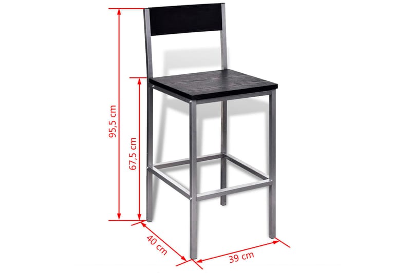 Barbord Utomhus med 2 Barstolar - Svart - Utemöbler - Utegrupp - Caféset