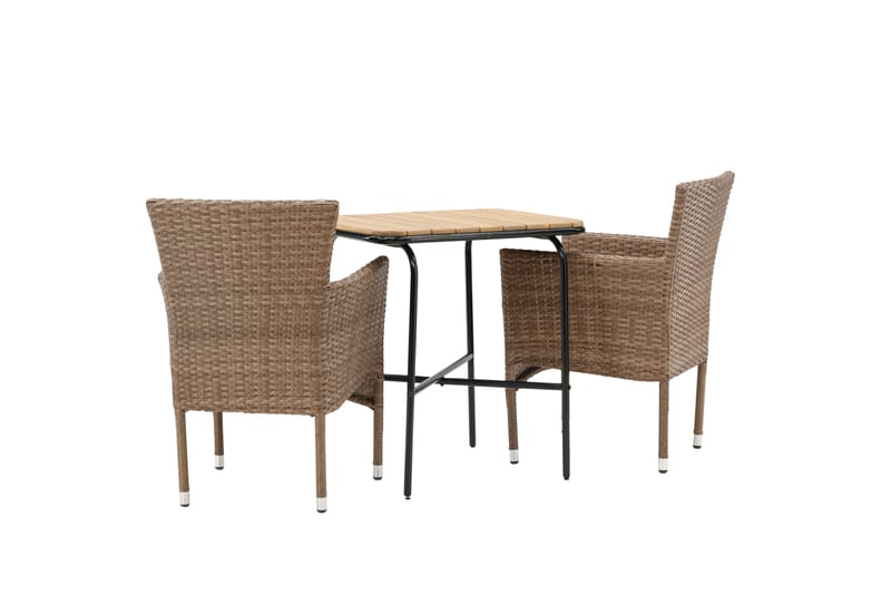 HOLMBECK Caféset 70 cm + 2 st Malina Karmstolar Brun - Caféset - Balkonggrupper