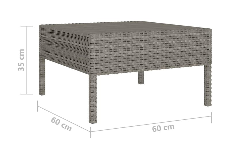 Loungegrupp för trädgården 10 delar med dynor konstrotting g - Grå - Utemöbler - Utegrupp - Loungegrupp