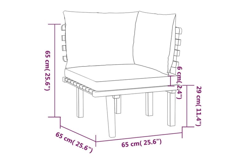 Loungegrupp för trädgården med dynor 11 delar akaciaträ - Brun - Utemöbler - Utegrupp - Loungegrupp