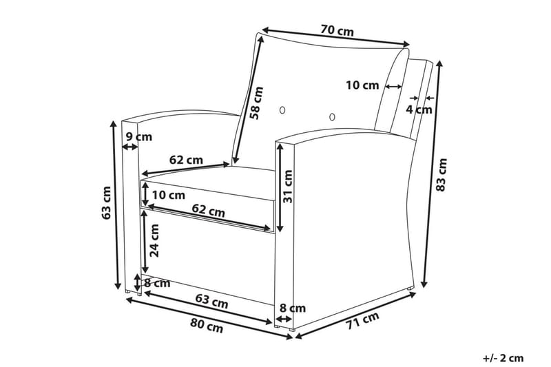 MARINO Loungegrupp 146 cm - Utemöbler - Utegrupp - Loungegrupp