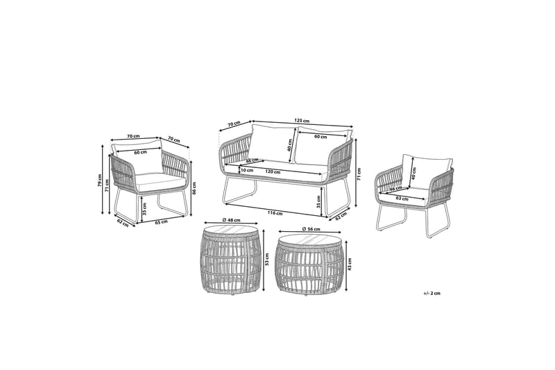 PIANELLO 4-sits Loungegrupp Beige/Konstrotting - Utemöbler - Utegrupp - Loungegrupp